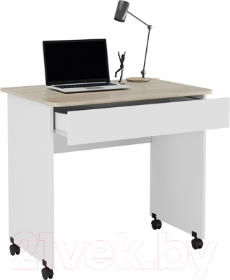 Компьютерный стол ТриЯ Diamond тип 2 (дуб сонома/белый)