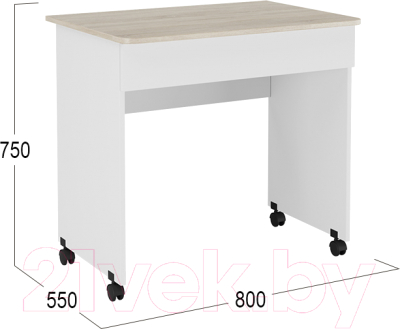 Компьютерный стол ТриЯ Diamond тип 2 (дуб сонома/белый)