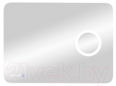 Зеркало Континент Bliss Led 80x70 (с увеличительным зеркалом и часами) - фото