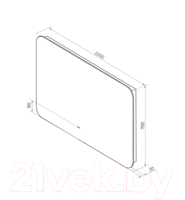 Зеркало Континент Burzhe Led 100x70