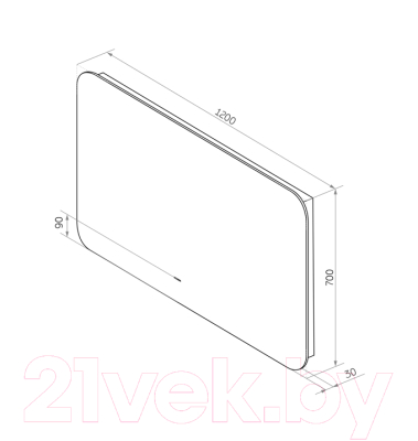 Зеркало Континент Burzhe Led 120x70 (с бесконтактным сенсором, холодная подсветка)