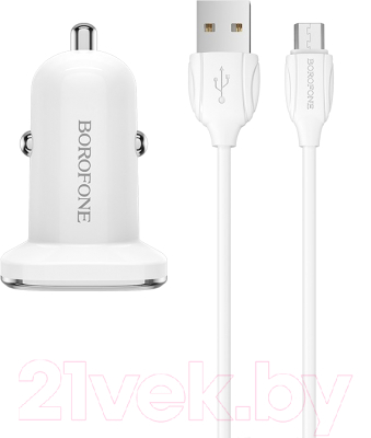 Зарядное устройство автомобильное Borofone BZ12 с кабелем Micro