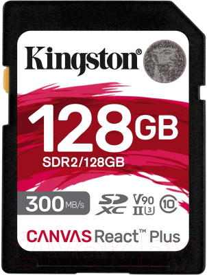 Карта памяти Kingston Canvas React Plus SDHC 128GB (SDR2/128GB) - фото