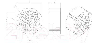Шумопоглотитель для проветривателя Vilpe Wive 100 / 380023 (серый)