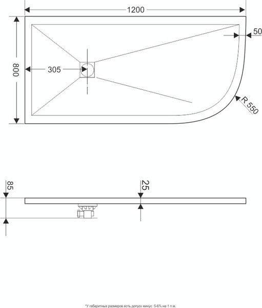 Душевой поддон RGW ST/AL-W / 16154128-01L