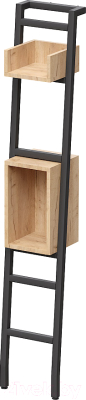 Стеллаж Millwood Венеция 30x25x175.6 (дуб золотой Craft/металл черный) - фото