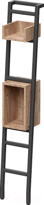 Стеллаж Millwood Венеция 30x25x175.7 (дуб табачный Craft/металл черный) - фото
