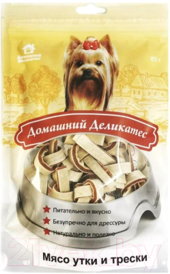 Лакомство для собак Домашний деликатес Мясо утки и трески - фото
