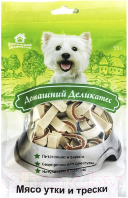 Лакомство для собак Домашний деликатес Мясо утки и трески - фото