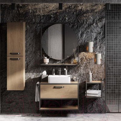 Тумба с умывальником Акватон Лофт Фабрик 80 (1A2424K2LTDU0)