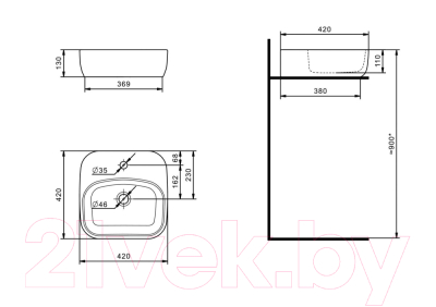 Тумба с умывальником Акватон Лофт Фабрик 65 (1A2423K2LTDU0)