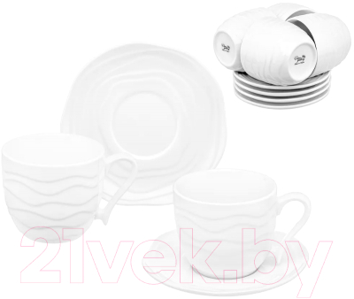 Набор для чая/кофе Elan Gallery Айсберг волны / 540410 (12пр.) - фото