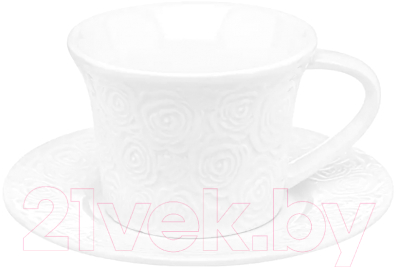 Чашка с блюдцем Elan Gallery Розы / 540431 (2пр.) - фото