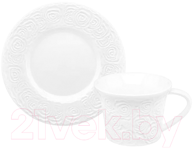 Чашка с блюдцем Elan Gallery Розы / 540431 (2пр.)