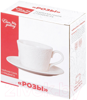 Чашка с блюдцем Elan Gallery Розы / 540434