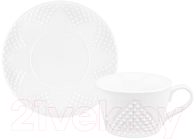 Чашка с блюдцем Elan Gallery Ромбики / 540502 (2пр.)