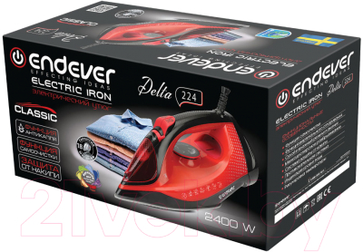 Утюг Endever Delta-224 (красный/черный)