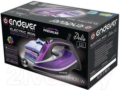 Утюг Endever Delta-222 (фиолетовый/черный)