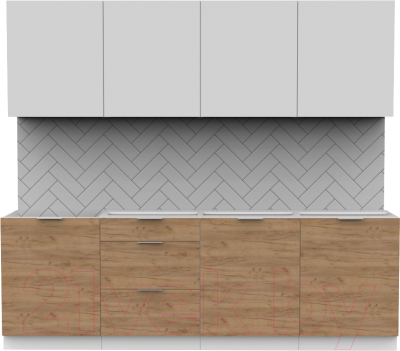 Готовая кухня Интермебель Микс Топ-8 2.4м без столешницы - фото