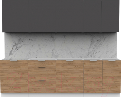 Готовая кухня Интермебель Микс Топ-9 2.6м без столешницы - фото