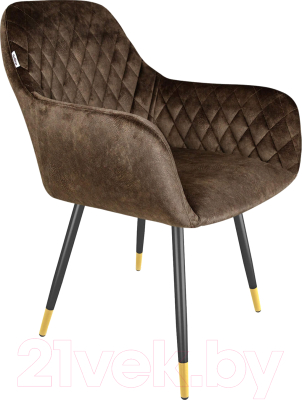 Стул Sheffilton SHT-ST38/S95-1 (коричневый трюфель/черный муар/золото) - фото
