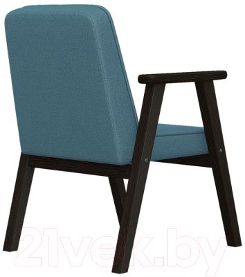 Кресло мягкое Мебелик Ретро (голубой/венге)