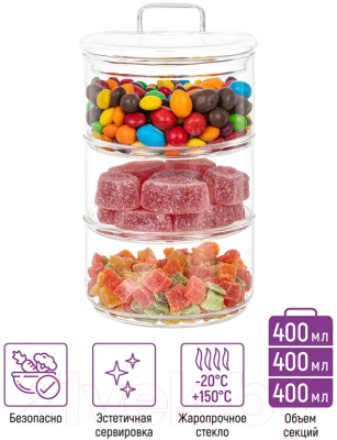 Емкость для хранения Elan Gallery Crystal glass / 360112