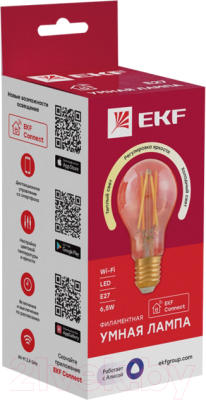 Умная лампа EKF Connect E27 Wi-Fi Филаментная / slwf-e27-fil