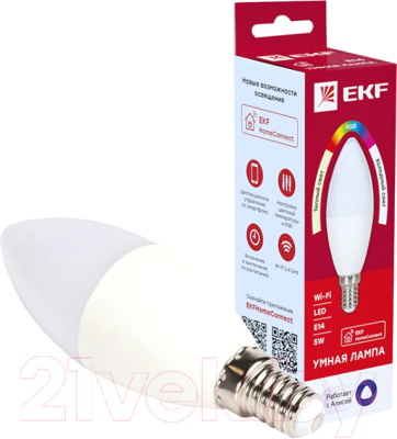Умная лампа EKF Connect 5W WIFI RGBW E14 / slwf-e14-rgbw