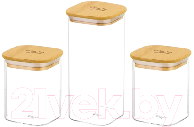 Набор емкостей для хранения Elan Gallery Crystal glass / 360073 - фото