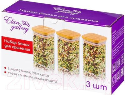 Набор емкостей для хранения Elan Gallery Crystal glass / 360082