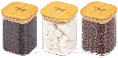 Набор емкостей для хранения Elan Gallery Crystal glass / 360094