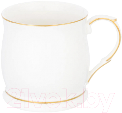 Кружка Elan Gallery Белая с золотом / 420242 - фото