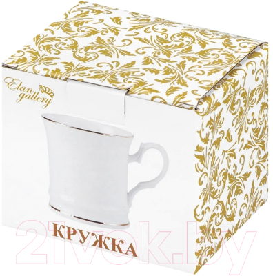 Чашка Elan Gallery Белая с золотом / 420487
