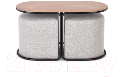 Журнальный столик Halmar Pampa + 2 пуфа