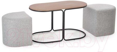 Журнальный столик Halmar Pampa + 2 пуфа