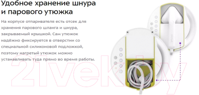 Отпариватель Kitfort KT-9110-2 (белый/салатовый)