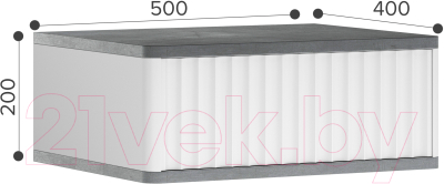 Прикроватная тумба Shtabe Royal 5000 эко (белый/металл бруклин)