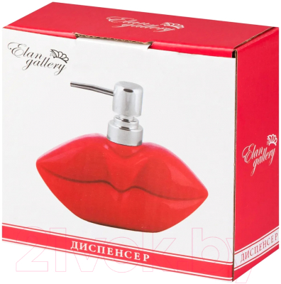 Дозатор для жидкого мыла Elan Gallery Губы алые / 190002