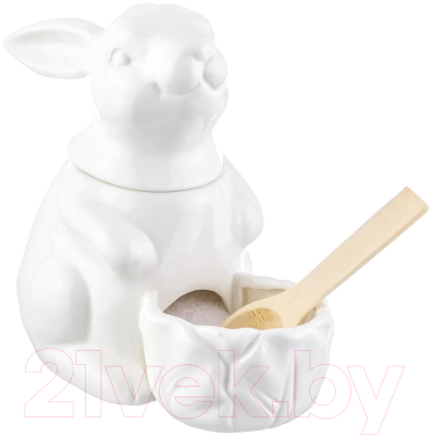 Емкость для хранения Elan Gallery Заяц / 540304 (белый) - фото