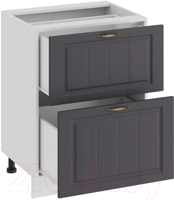 Шкаф-стол кухонный ТриЯ Лина 1Н6Я2 (белый/графит)