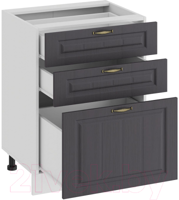 Шкаф-стол кухонный ТриЯ Лина 1Н6Я3 (белый/графит)