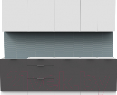 Готовая кухня Интермебель Микс Топ-9 2.6м без столешницы - фото