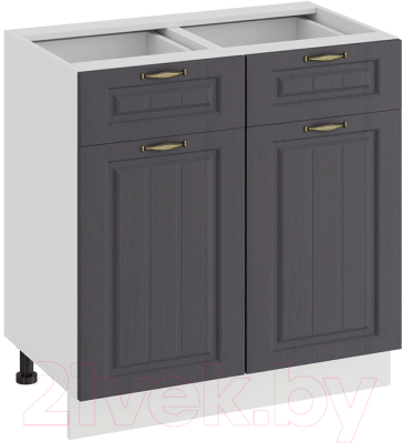 Шкаф-стол кухонный ТриЯ Лина 1Н8Я1 (белый/графит) - фото