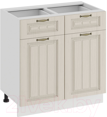 Шкаф-стол кухонный ТриЯ Лина 1Н8Я1 (белый/кремовый) - фото