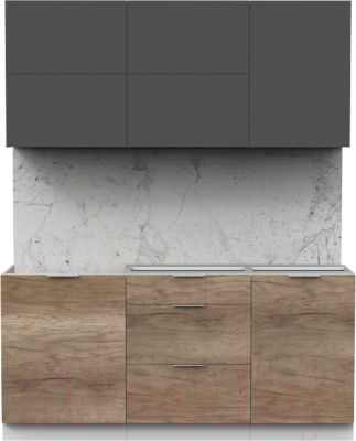 Готовая кухня Интермебель Микс Топ-33 1.7м без столешницы - фото