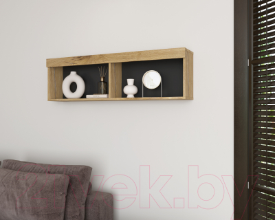Полка Интерлиния Quartz QZ-П1 (дуб нокс/черный)