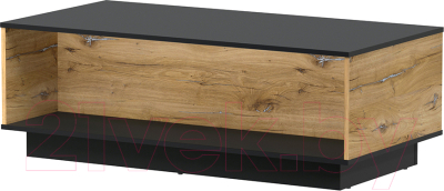 Журнальный столик Интерлиния QZ-СЖ1 (дуб нокс/черный) - фото