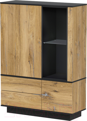 Шкаф Интерлиния Quartz QZ-ШК2 (дуб нокс/черный) - фото