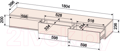 Тумба Интерлиния Quartz QZ-Т3Ш (дуб нокс/черный)